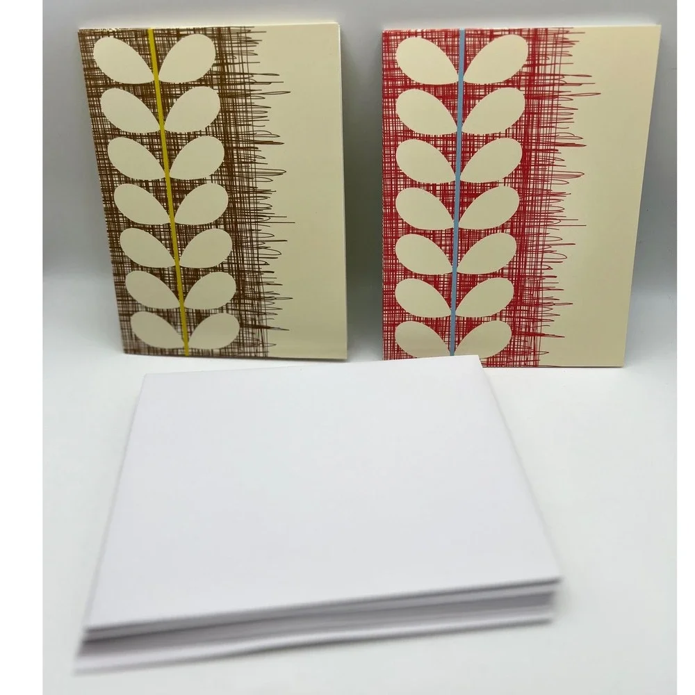 Orla Kiley Paper Scribble Stem Blank Cards Open Box Unused 10 Cards & Envelopes